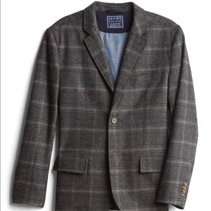 Jachs NEW YORK Grey Glen Plaid Wool Blazer
